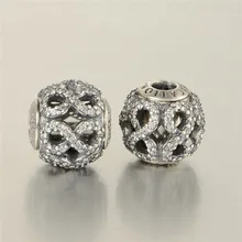 Подходит для Pandora Essence браслеты самоотверженные Подвески с прозрачным кубическим цирконием серебряные бусины 925 пробы