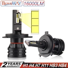 Buy BraveWay 16000LM LED Headlight Bulbs H1 H4 H7 H8 H9 H11 HB3 HB4 9005 9006 Headlamp for Cars Turbo LED Bulbs for Auto 12V Lights Free Shipping