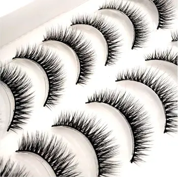 

2018 NEW 10 pairs 100% Real Mink Eyelashes 3D Natural False Eyelashes 3d Mink Lashes Soft Eyelash Extension Makeup Kit Cilios