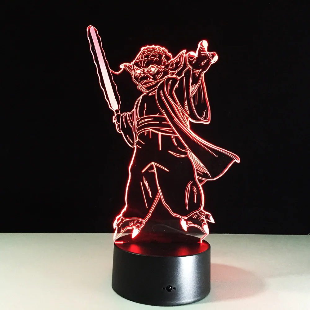 

Acrylic Cartoon Star Wars Yoda Master 3D LED Night Light Touch Switch Colorful Gradient Novelty Lighting Table lamp Home Decor