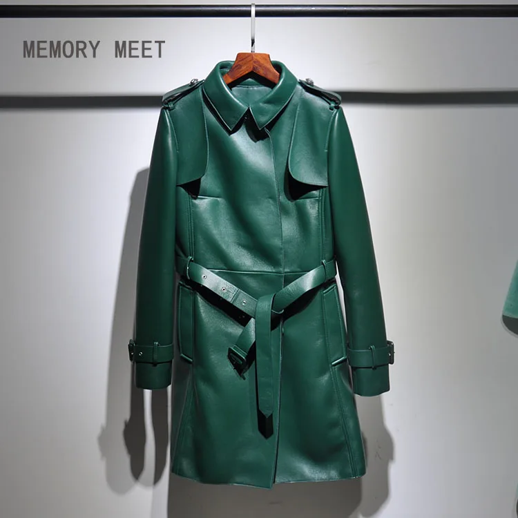 

2017 high-end custom imported sheep skin, leather women coat