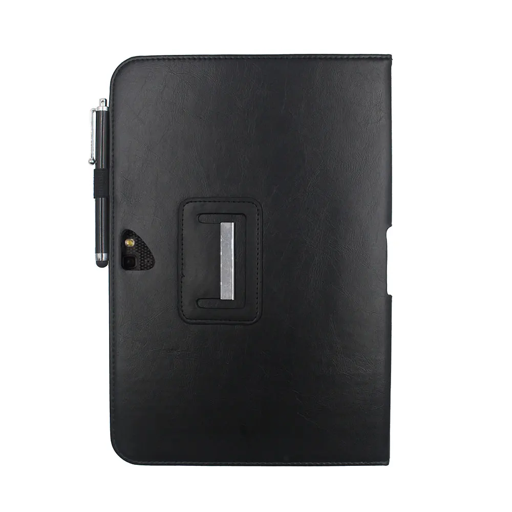 Чехол из искусственной кожи для Google Nexus 10 дюймов, тонкий Чехол-книжка для планшета, умный чехол-подставка с функцией сна/пробуждения+ два бесплатных подарка - Цвет: Black