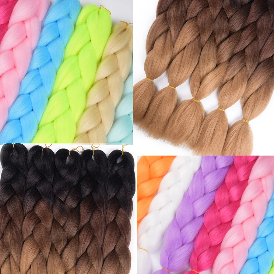 Косички Ombre TOMO 24 дюйма 100 шт. в упаковке синтетические двухцветные разноцветные