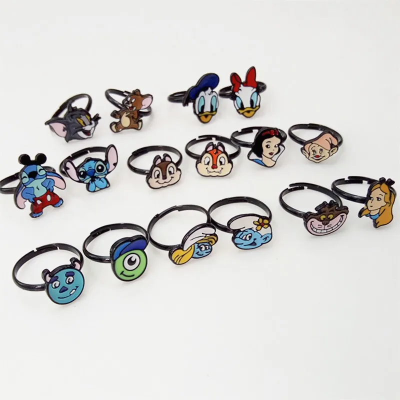 

Monsters University mike wazowski anime ring Alien Stitch Snow White funny cute cartoon adjustable opening female rings finger