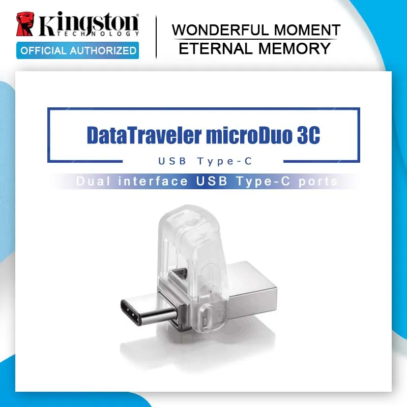 USB флеш накопитель Kingston оригинальный DataTraveler Micro Duo 3C 64 ГБ 32 16 3 1 для ПК телефона с