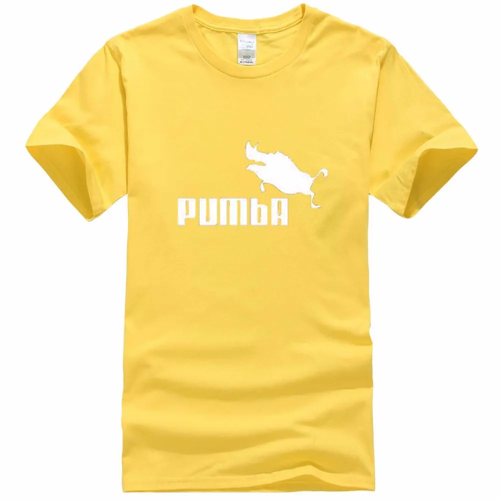 Забавные милые футболки homme Pumba, мужские хлопковые топы с короткими рукавами, крутая футболка, милый кавайный летний Трикотажный костюм, футболка