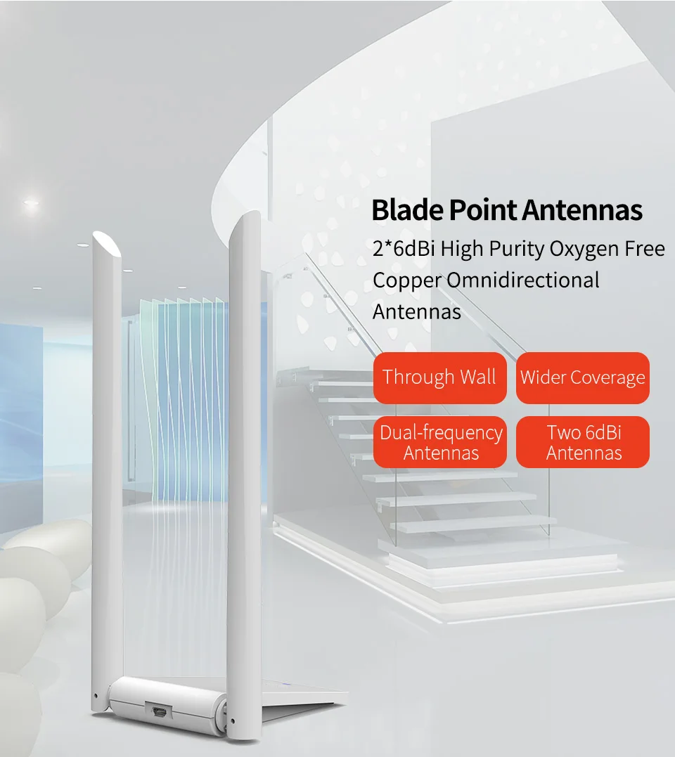 802,11 a/b/n/g/ac Высокая мощность USB 3,0 беспроводной Wifi адаптер ПК Wifi адаптер 150~ 1300 Мбит/с Wlan приемник с 2* 6dbi Wi fi антенна