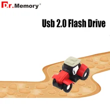 Портативный мультфильм мини-трактор ручка флэш-накопитель 64Гб флеш-накопитель 4 ГБ 8 ГБ оперативной памяти, 16 Гб встроенной памяти, 32 ГБ памяти usb-флешки автомобиля Creactive USB флэш-карта на брелоке подарок
