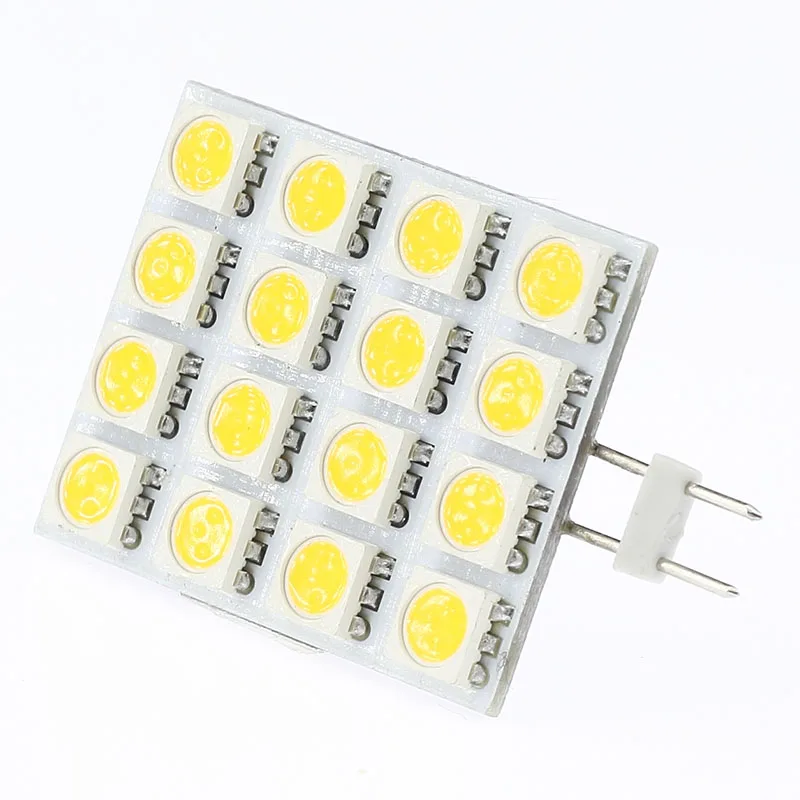 Светодиодный G4 лампочка 12 в 16 Светодиодный 5050SMD квадратный тип 320-352LM G4 розетка квадратная модель квадратный Свет 20 шт./лот