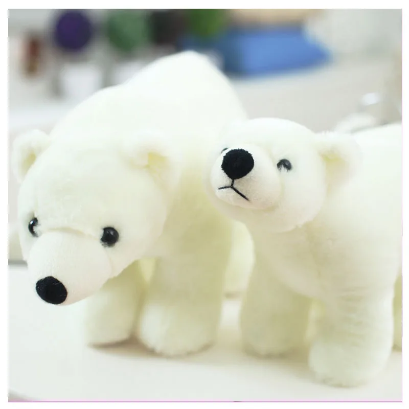 

White Polar Bear Doll Standing Bear Marine Fluffy Stuffed Animals Soft Plush Doll Toys Baby Children Birthday Gift for Kids