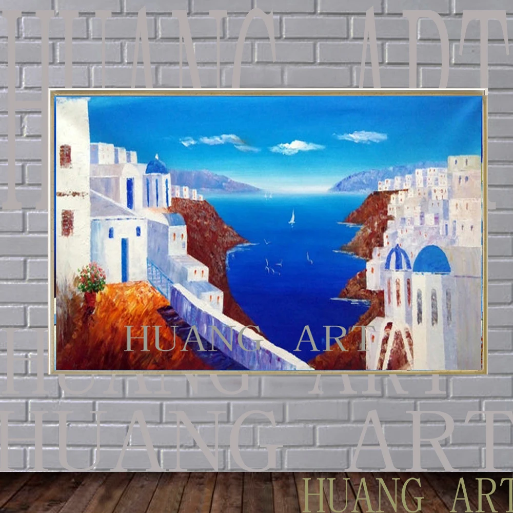 The Greek landscape Hand Painted Oil Painting on Canvas Modern
