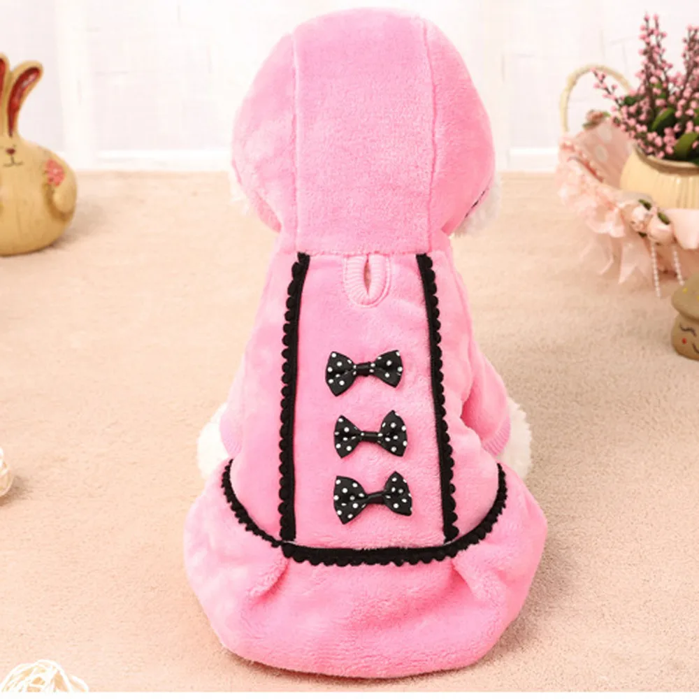 

Petcircle Pink Dog Clothes Winter Dress Dog Coat Jacket With Dog Bow Pets Clothes Girls For Small Medium Large Supplies