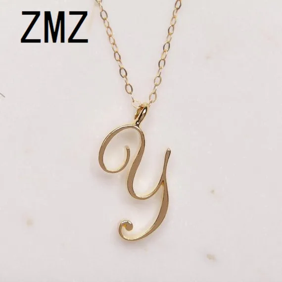 

ZMZ 2018 Europe/America popular English letter pendant cute letter Y text necklace gift for mom/girlfriend party jewelry