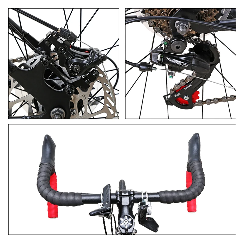 Sale Discounted EUROBIKE 21 Speed 700C Road Bicycle Dual Disc Brake Road Bike Frame size 54cm Road Bicycle 2020 5