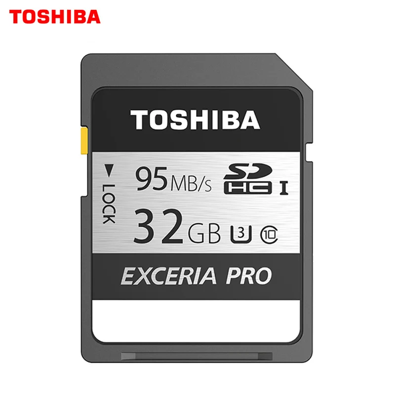 Оригинальная карта памяти Toshiba UHS U3 128 ГБ 95 МБ/с. SDXC 64GB 4K 32 Гб SDHC карты флэш EXCERIA PRO цифровой зеркальной Камера видеокамера DV