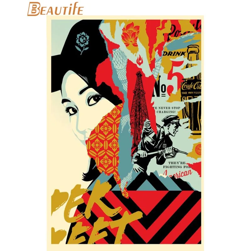 Горячая Распродажа персонализированный постер Shepard Fairey для украшения дома