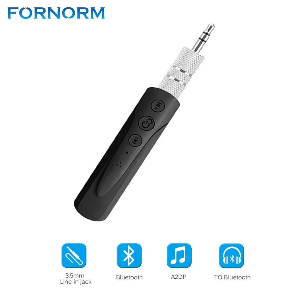 

FORNORM Mini Music Receiver Adapter Hands Free Wireless Blutooth Receiver 3.5mm AUX Output With Clip Rechargeable for Car Stereo