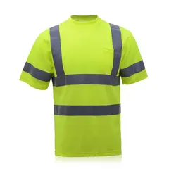 Для мужчин трикотажные Hi vis сигнального оранжевого цвета рубашки для мальчиков Детская безопасность футболки Бесплатная доставка