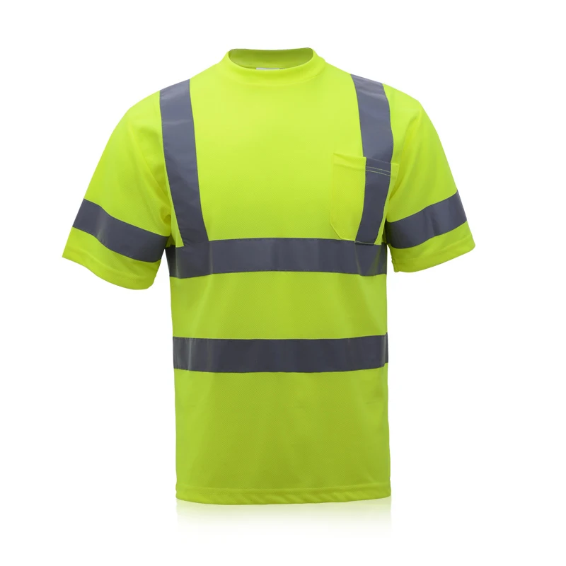 Men's knitted Hi vis safety orange shirts safety t shirts free shipping