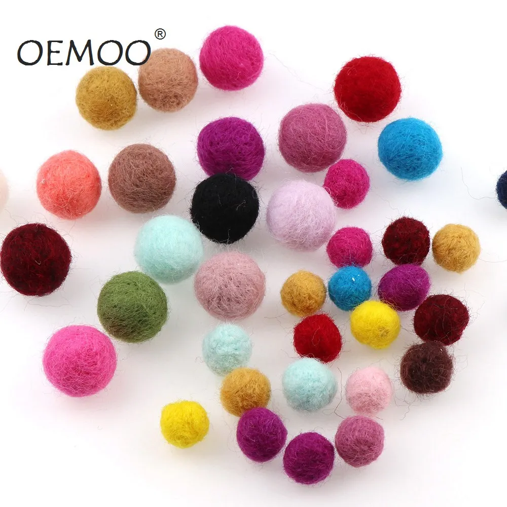 

10pcs Felt Balls Beads Wool Felt Ball Multicolors Flocking Ball Wool Balls Jewelry Assorted Beads 15/20MM Mixed color