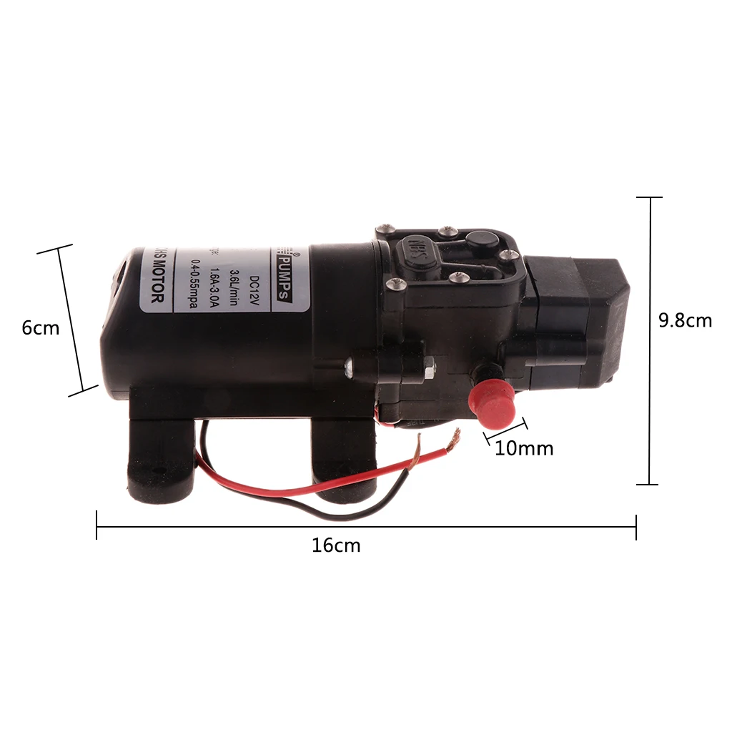 12-24V High Pressure 3.6L/min Water Pump Car Boat Wash Spray Transfer Pump Utility Pumps for Water Purification Treatment	