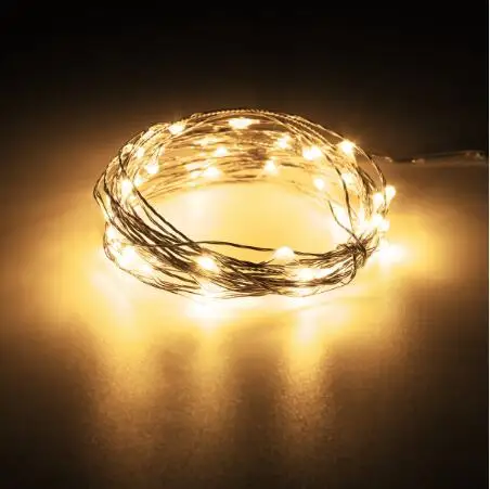 Lowest Price Battery Powered 5M 50LEDs Non-Waterproof Copper Wire Fairy String Light for Christmas Remote Control DC4.5V - Испускаемый цвет: Тёплый белый