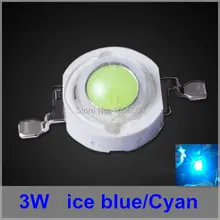 200 шт./лот 3 Вт Cyan светодиоды Ice Blue светодиодная лампа с шариками