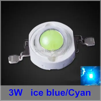 

200 Pcs/lot 3W Cyan LEDs Ice Blue LED Beads Ball Grow Lamp Car LEDs Aquarium Lighting Source Diodes 700ma