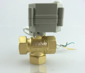 

New 3/4" DN20 DC5V 3 Way Motorized Ball Valve,Three Way Brass CR3-01 Electric Ball Valve