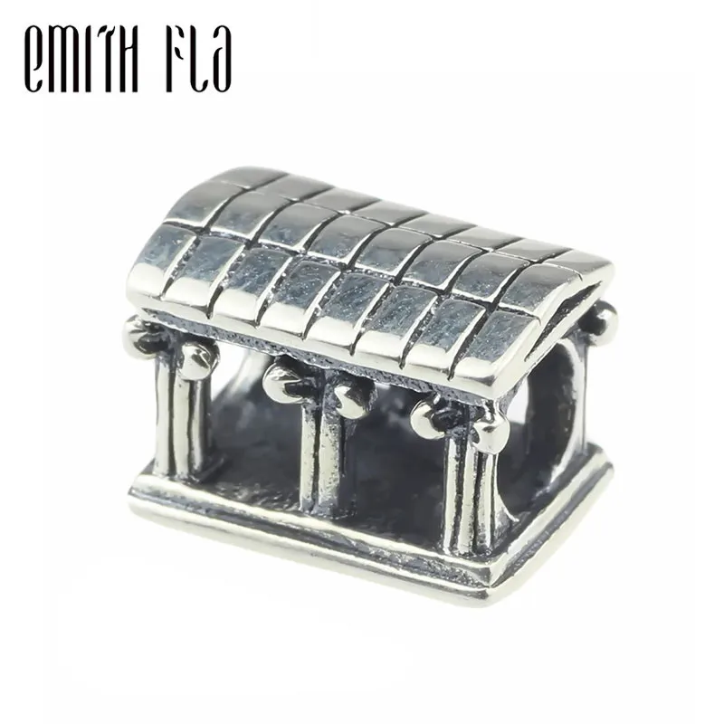 

Authentic 925 Sterling Silver House Charm Beads Fit For European Brand Troll Bracelet & Necklace Vintage DIY Pedant Jewelry