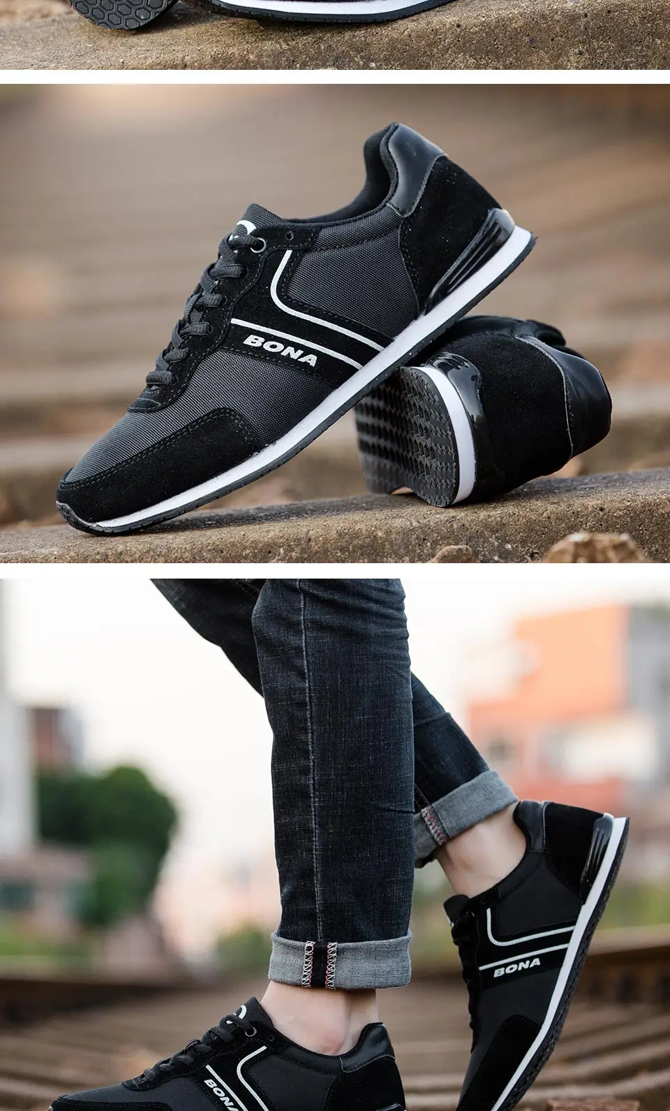 BONA/Новинка; классические стильные мужские кроссовки на шнуровке; Мужская Спортивная обувь; уличные беговые кроссовки; замшевые кроссовки;