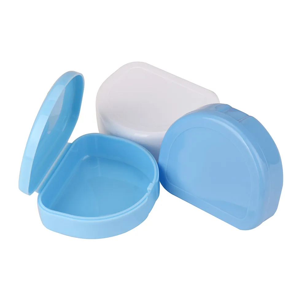 

permeable mezzanine Denture Bath Appliance False Teeth Box Storage Case Rinsing Basket random color dentaduras dentes falsos