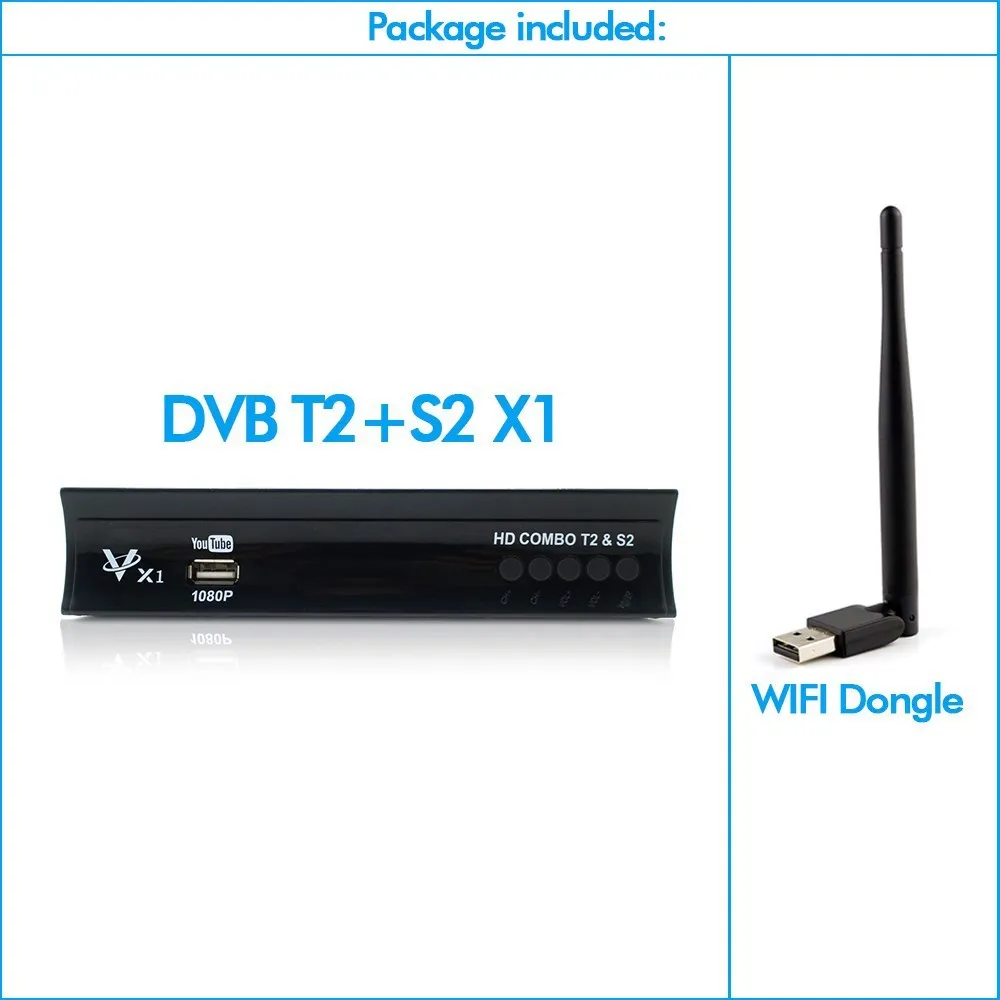 HD 1080P цифровой наземный спутниковый ресивер ТВ-тюнер с USB WiFi DVB-T2/S2 комбинированная Поддержка Dolby PVR Youtube телеприставка - Цвет: DVB-WIFI