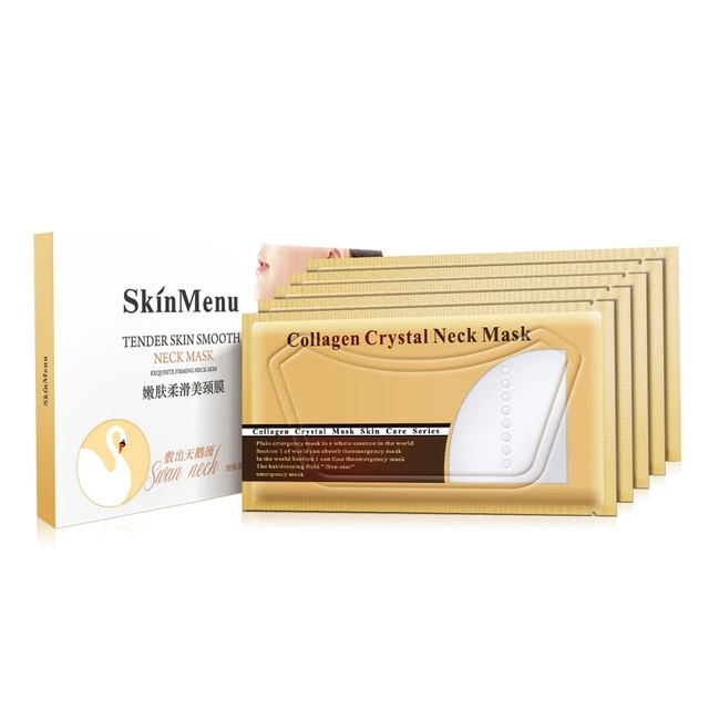 5Pcs Neck Masks Crystal Collagen Whitening Anti Aging Nourishing Neck Whitening Moisturizing Skin Care Neck Patches