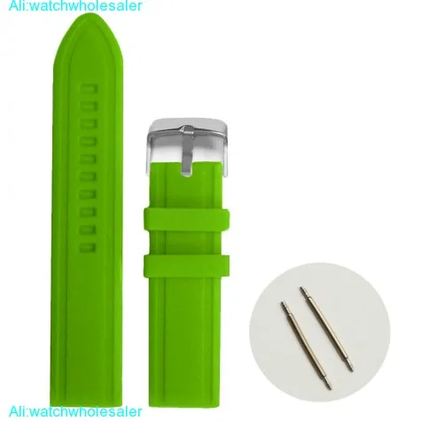 22mm Green Color Silicone Jelly Rubber Ladies Men  Watch Band Straps WB1082D22JB