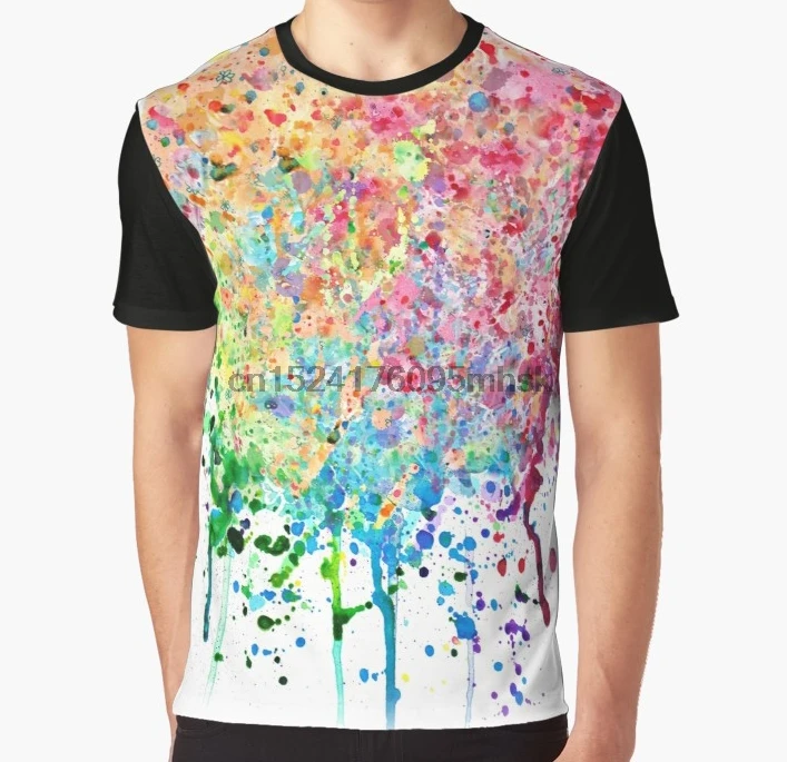 

All Over Print Men t shirt Funny tshirt Rainbow Paint Splatter Drip Graphic Women T-Shirt