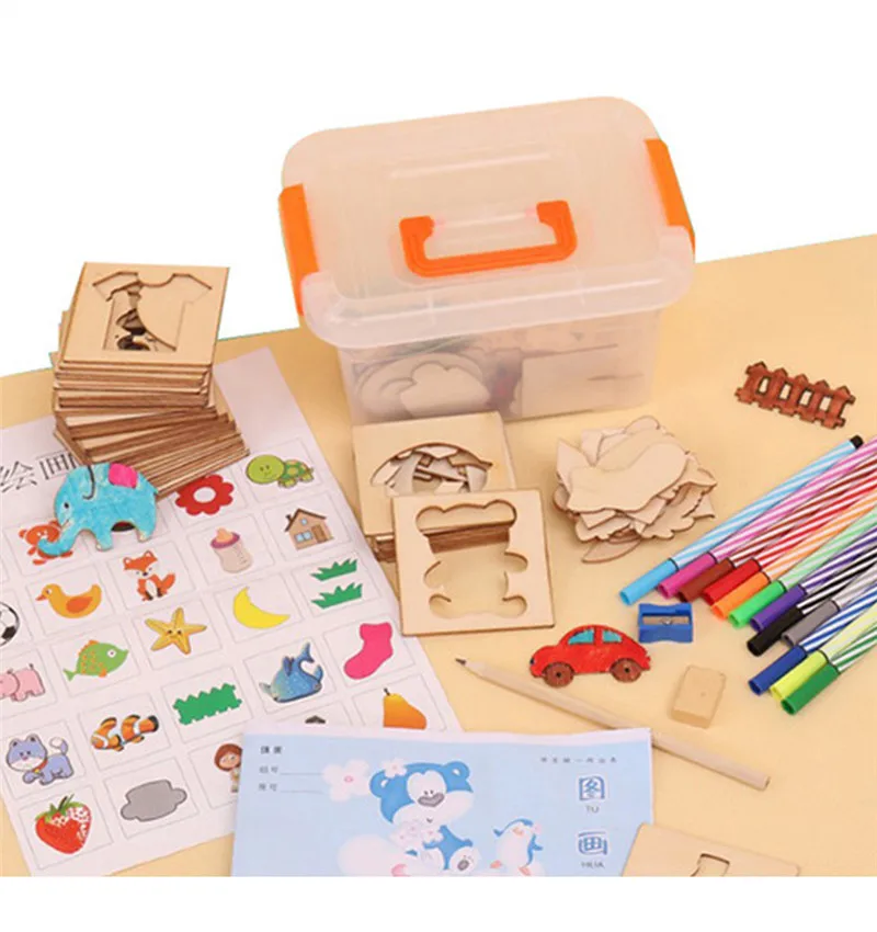 105 шт. детские игрушки для рисования Цветовая панель Детские творческие дудлы для раннего обучения Развивающие игрушки для детей Инструменты для рисования