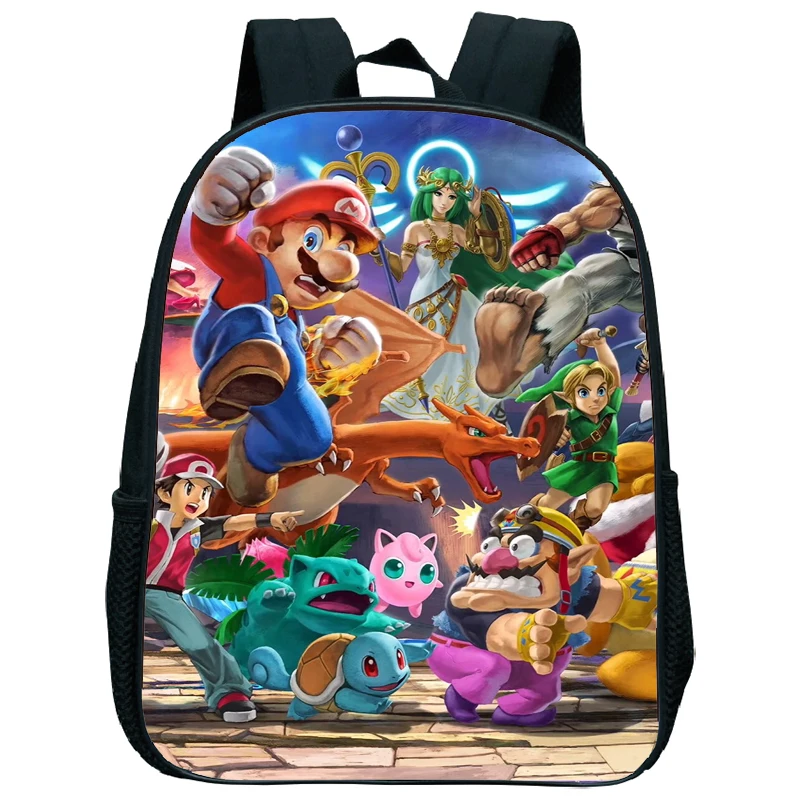 New Hot Super Mario Smash Bros Children School Bag Baby Small School Bags Kindergarten Schoolbag Cute Kids Backpacks Kawaii - Цвет: 12