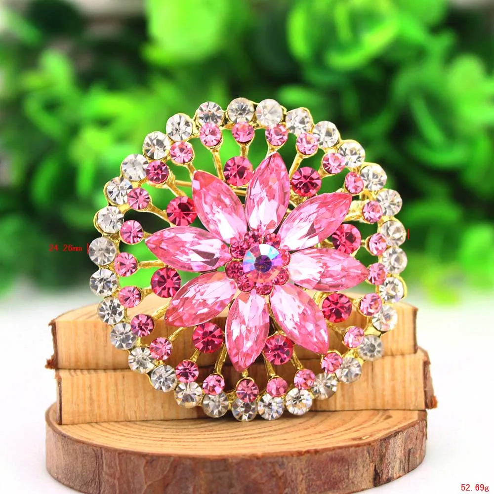 P458 017 10PC/Lot Free shipping big pink custom brooches for womenin