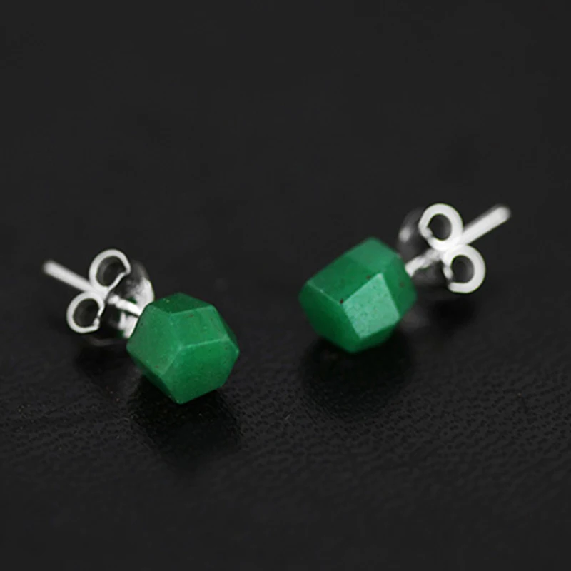 Женские серьги гвоздики из серебра 925 пробы с натуральным камнем|stud earrings|earrings