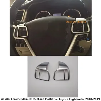 

For Toyota Highlander 2018 2019 2020 Car Styling Inner Detector Sticker Steering Wheel Interior Kit Trim Frame Panel Hoods 2pcs