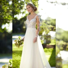 Wedding Dress 2016 Long Sleeve See Through Tulle Lace Corset A line Bridal Gown Factory Custom Make 2016 New Collection