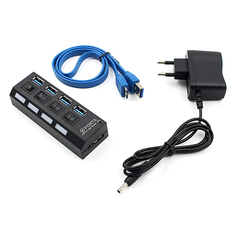 New USB HUB 3.0 Super Speed 5Gbps 4 Ports USB 3.0 HUB USB Splitter With On/Off Switch For Computer Peripherals