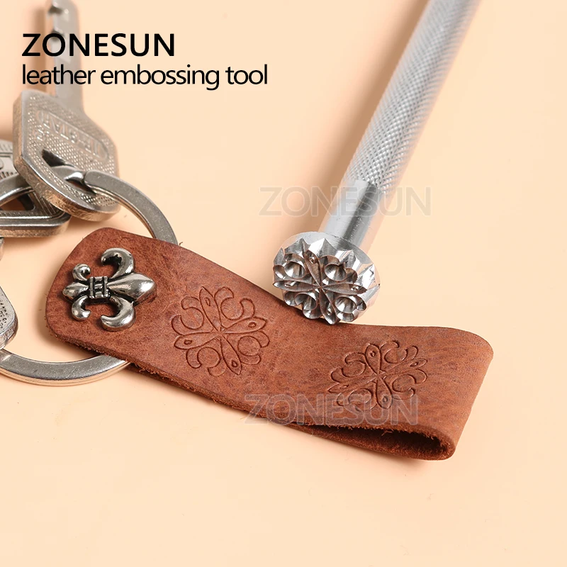ZONESUN инструмент для тиснения кожи винтажный цветочный узор Классическая ручная