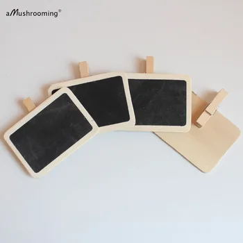 

100pcs/lot Mini Small Blackboard of Clip Peg Wooden CHALKBOARD For Wedding/Party Wood Craft Gift Decoration