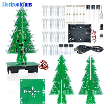 

3D Christmas Tree DIY Kits 7 Color Light Flash LED Circuit Christmas Trees LED