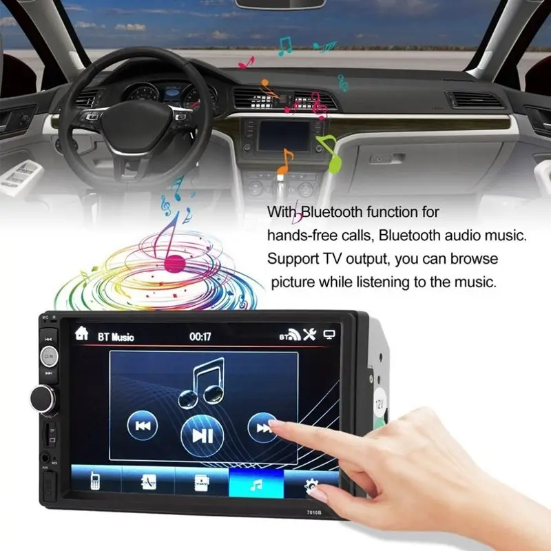 7010B 7 дюймов Bluetooth V2.0 автомобильный аудио стерео, сенсорный экран MP5 плеер