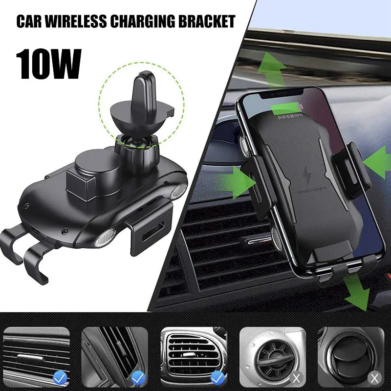 Vehemo PC Sensitive Wireless Car Charger Automatic Wireless Charger Car Mount Phone Wireless Car Charger for Holder Touch Coil