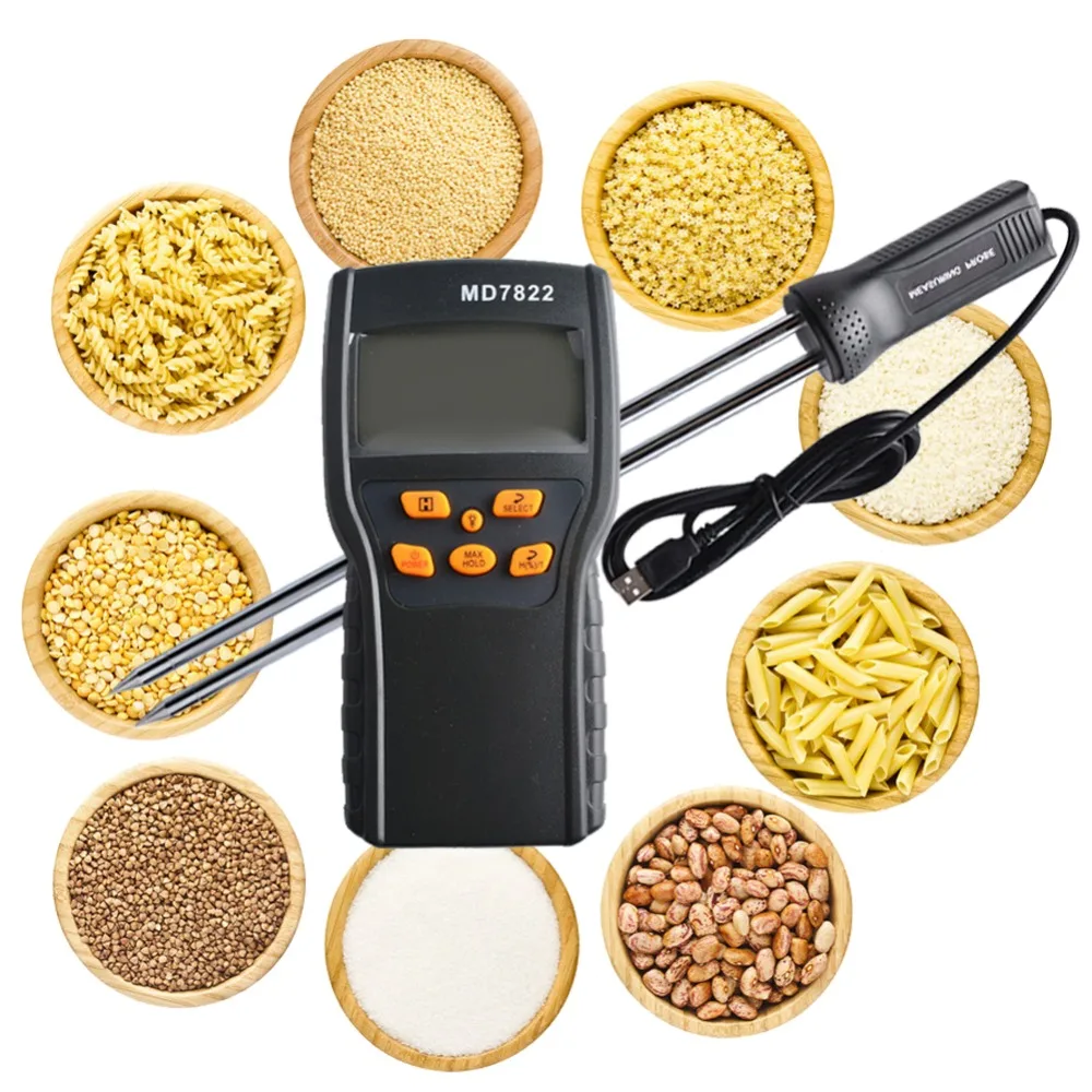 

MD7822 Wide LCD Screen Digital Grain Moisture Black Temperature Instruments Temperature Measuring Probe