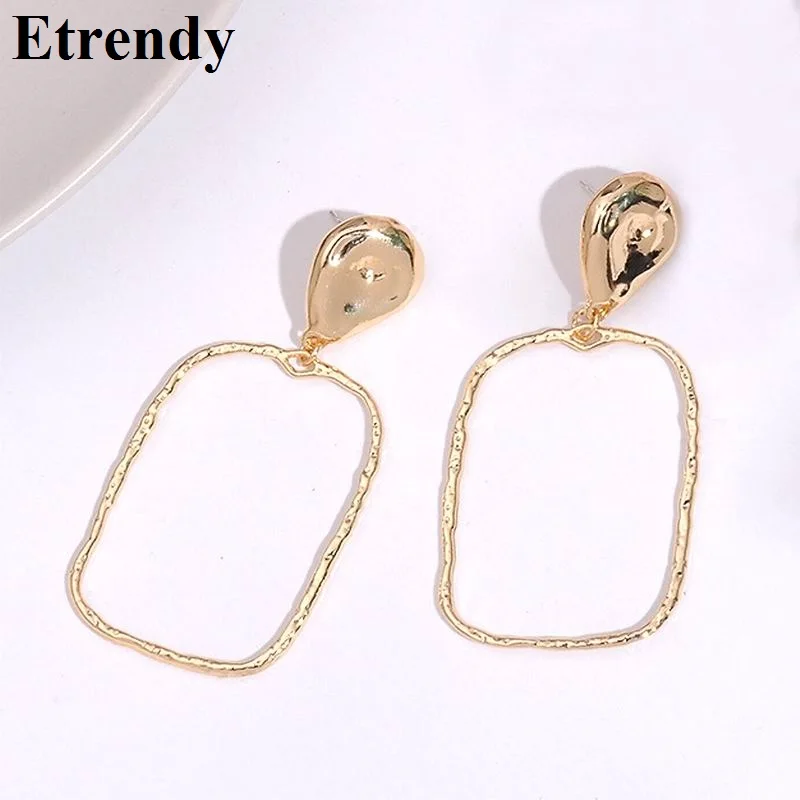 

Fashion Hollow Out Square Drop Earrings For Women 2019 Simple Trendy Jewelry Wholesale Korean Earring Bijoux
